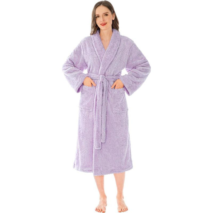 Solid Colored Plush Bathrobe – Cozy Warmth and Comfort