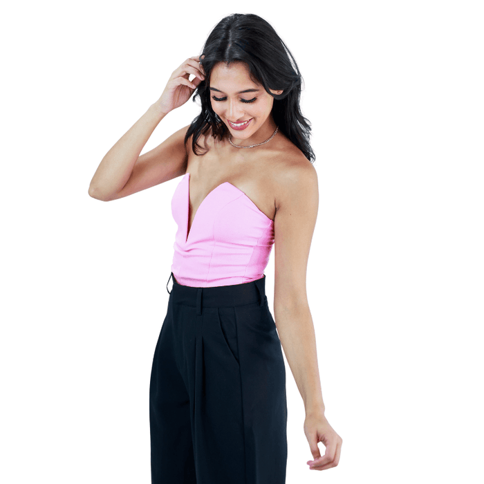 Classic Strapless Design Bodysuit – Sleek and Structured Appeal