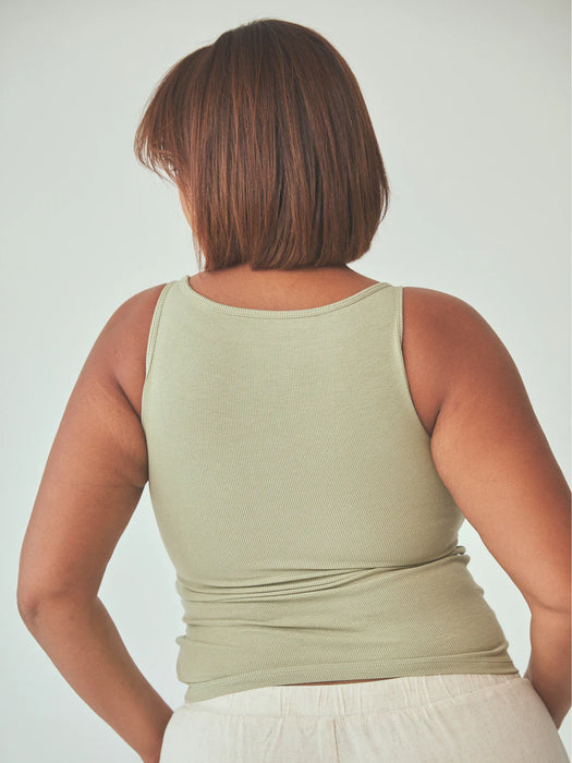 Ribbed Boat Tank Top With Built In Brami