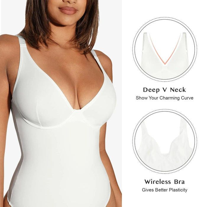 Deep V Neckline Thong Bodysuit