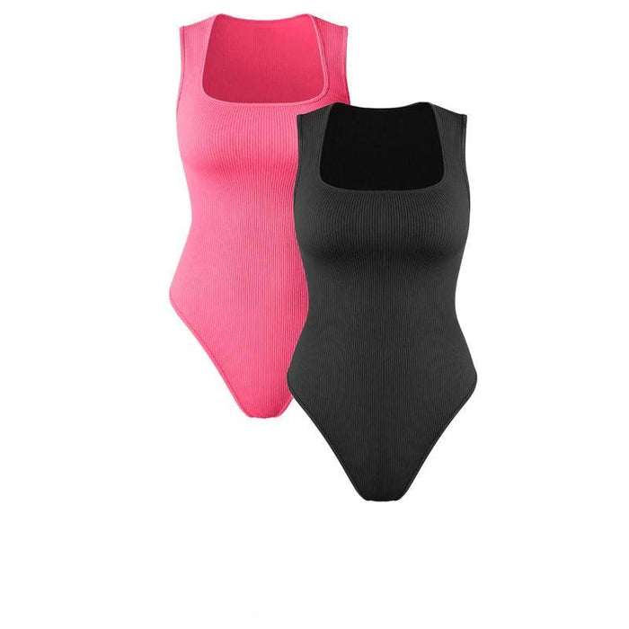 Elegant Ribbed Sleeveless Bodysuit – Flattering Scoop Neck Design