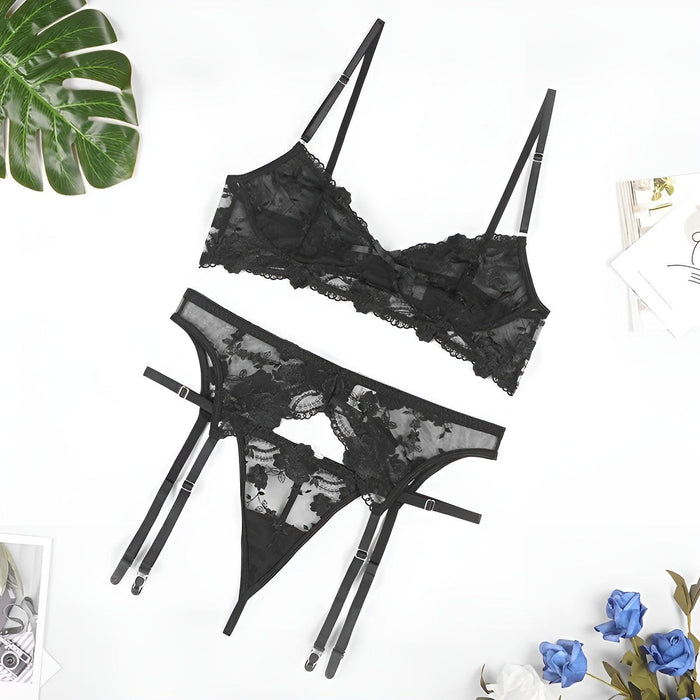 Floral Embroidery Bra Set – Elegant Lingerie Set for Any Occasion