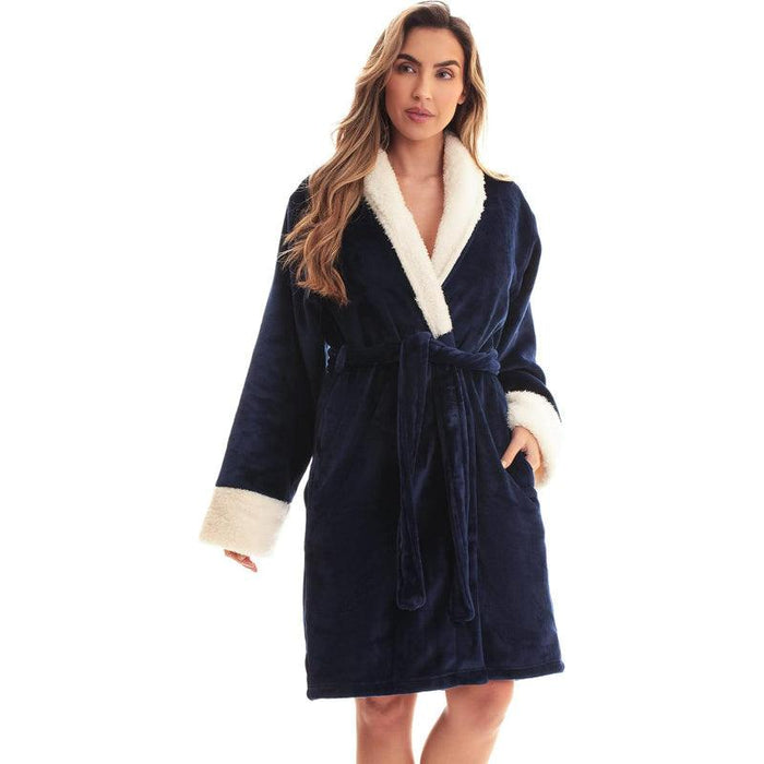 Belted Fleece Bathrobe Set – Soft and Warm Robe Relaxation