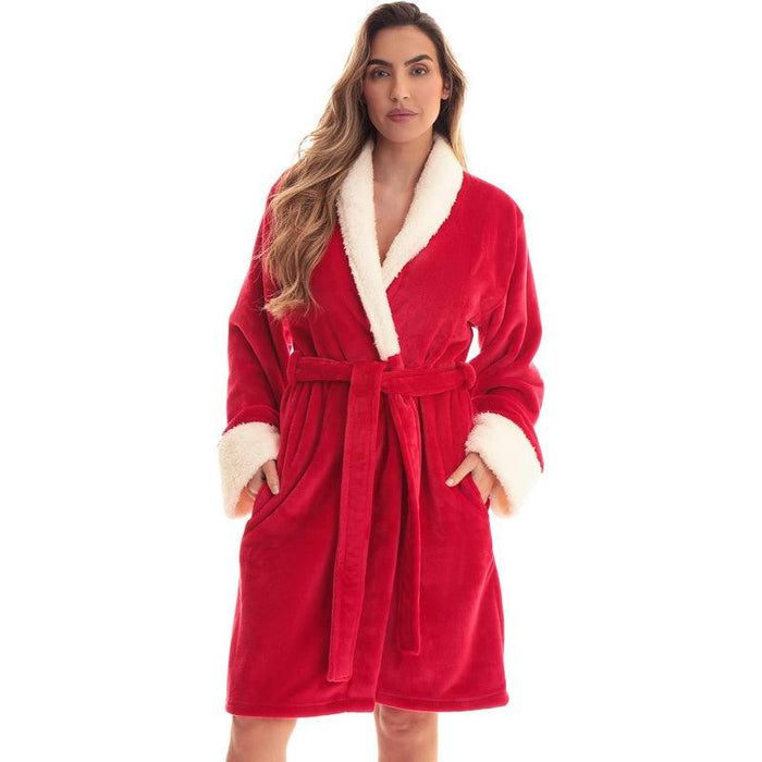 Belted Fleece Bathrobe Set – Soft and Warm Robe Relaxation