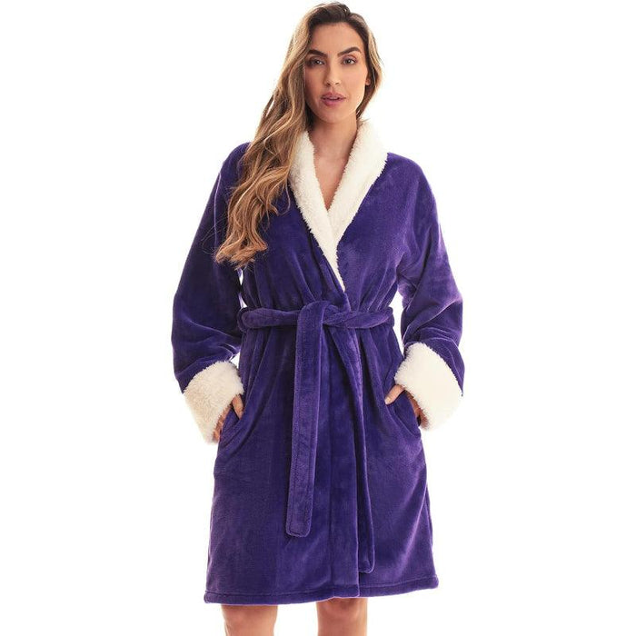 Belted Fleece Bathrobe Set – Soft and Warm Robe Relaxation