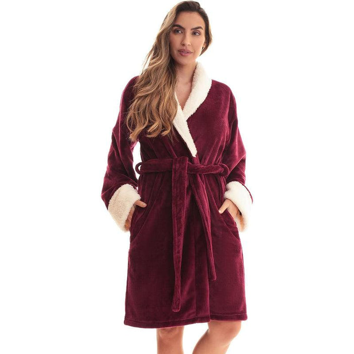 Belted Fleece Bathrobe Set – Soft and Warm Robe Relaxation