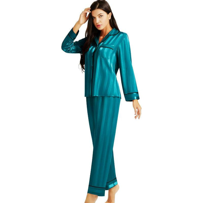 Patterned Satin Pajama Set – Comfortable Loungewear