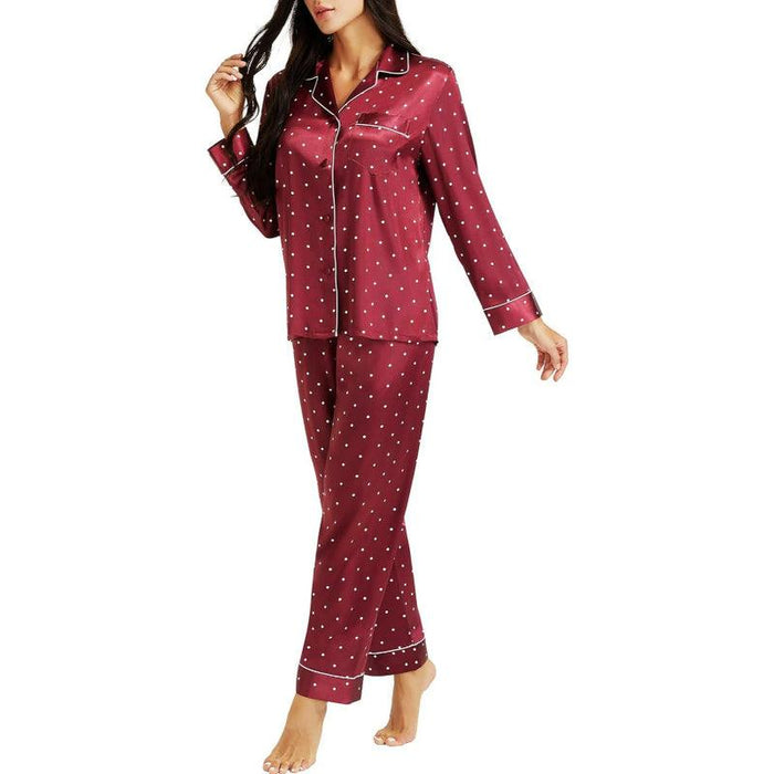 Patterned Satin Pajama Set – Comfortable Loungewear