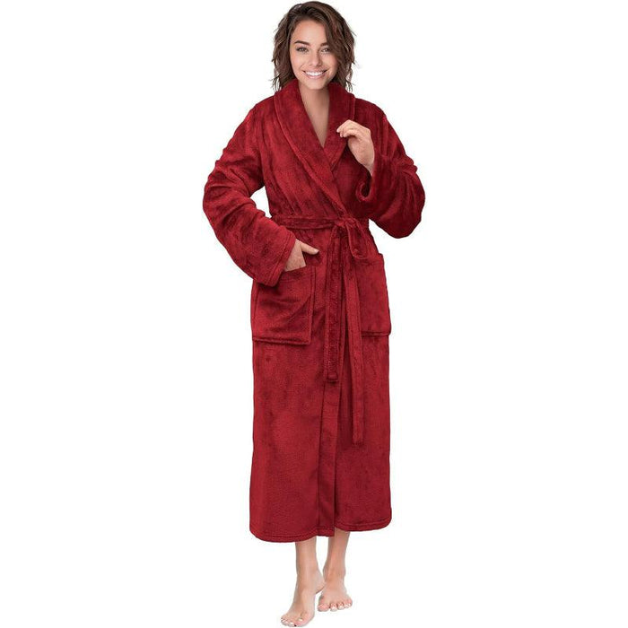 Solid Colored Plush Robe – Ultimate Comfort and Warmth Bathrobe