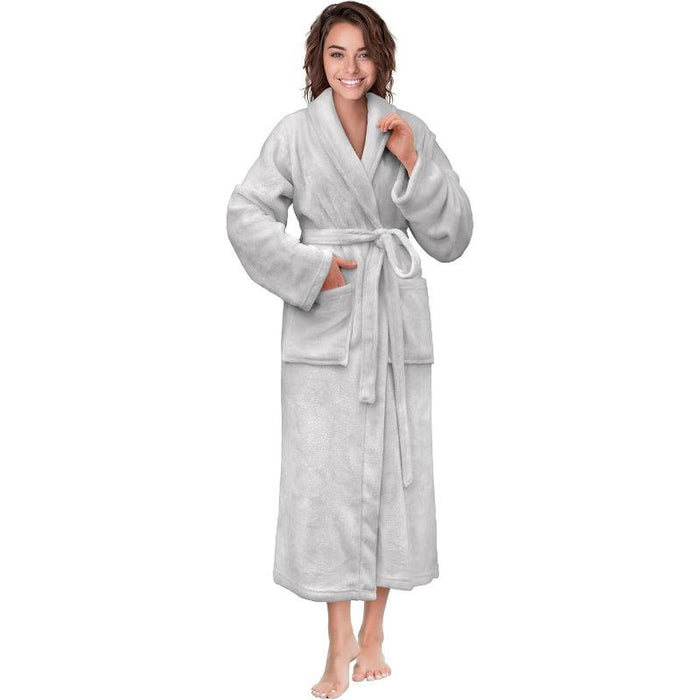 Solid Colored Plush Robe – Ultimate Comfort and Warmth Bathrobe