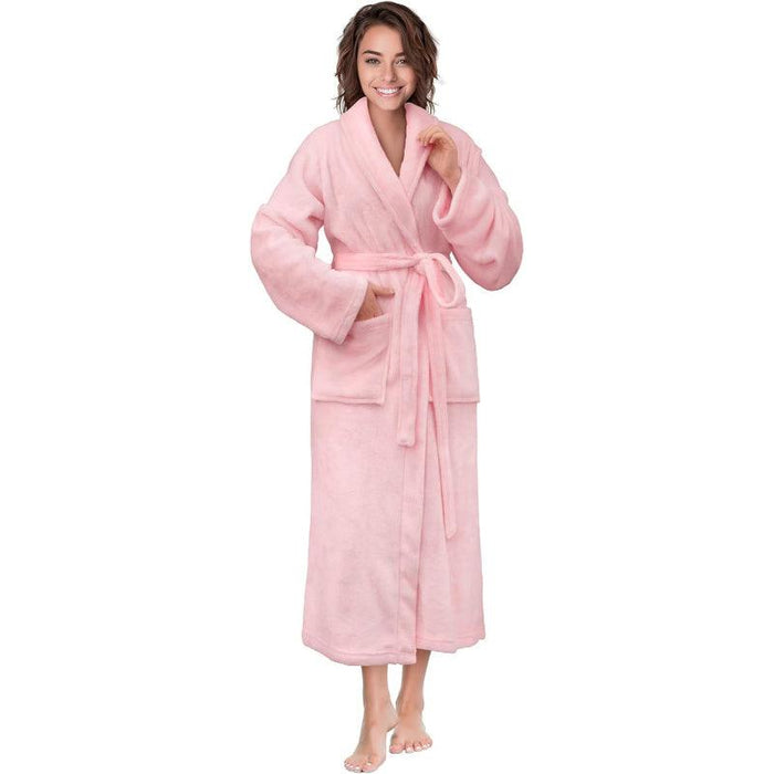 Solid Colored Plush Robe – Ultimate Comfort and Warmth Bathrobe