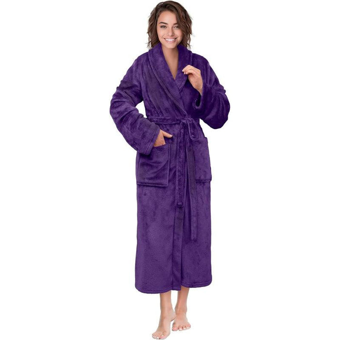 Solid Colored Plush Robe – Ultimate Comfort and Warmth Bathrobe