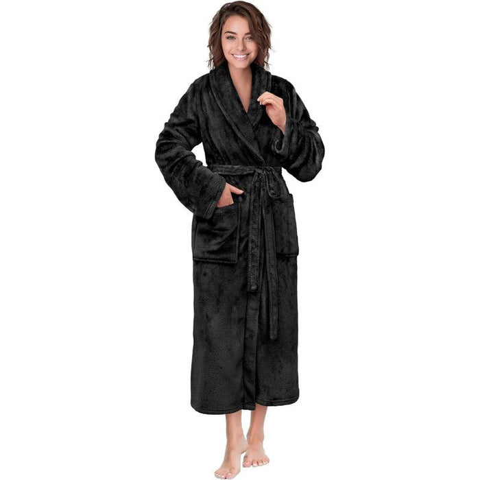 Solid Colored Plush Robe – Ultimate Comfort and Warmth Bathrobe