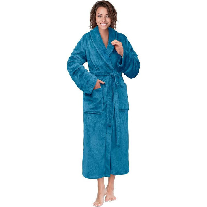 Solid Colored Plush Robe – Ultimate Comfort and Warmth Bathrobe