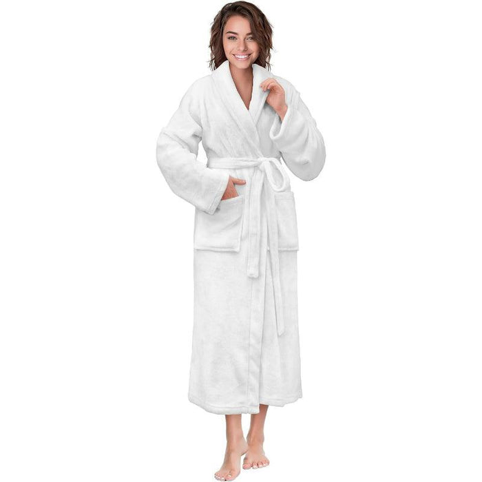 Solid Colored Plush Robe – Ultimate Comfort and Warmth Bathrobe