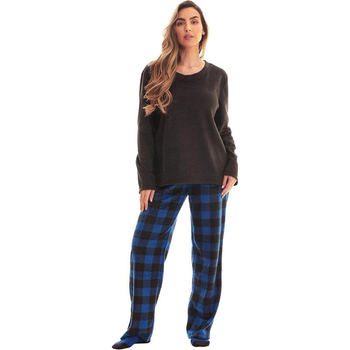 Plaid Pattern Pajama Set – Cozy Cotton Lounge Set with Matching Socks