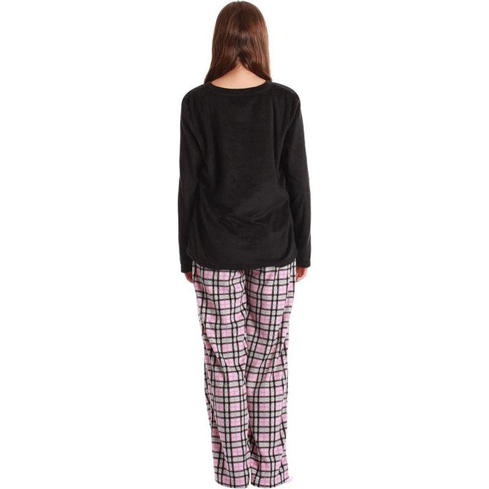 Plaid Pattern Pajama Set – Cozy Cotton Lounge Set with Matching Socks