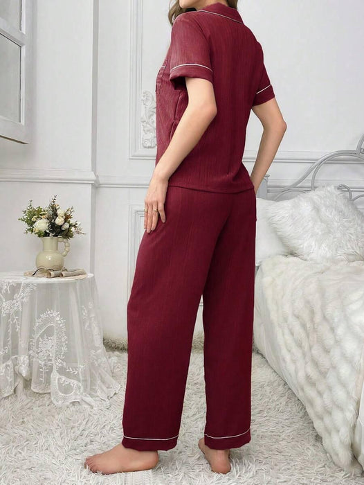Embroidery Teddy Bear Pajama Set – Fun And Comfortable Loungewear