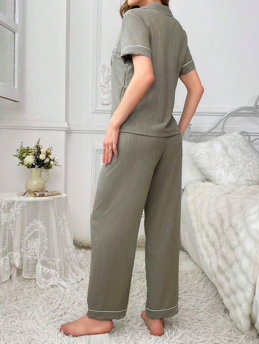 Embroidery Teddy Bear Pajama Set – Fun And Comfortable Loungewear