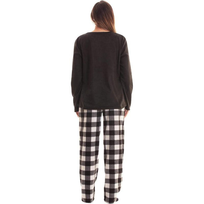 Plaid Pattern Pajama Set – Cozy Cotton Lounge Set with Matching Socks