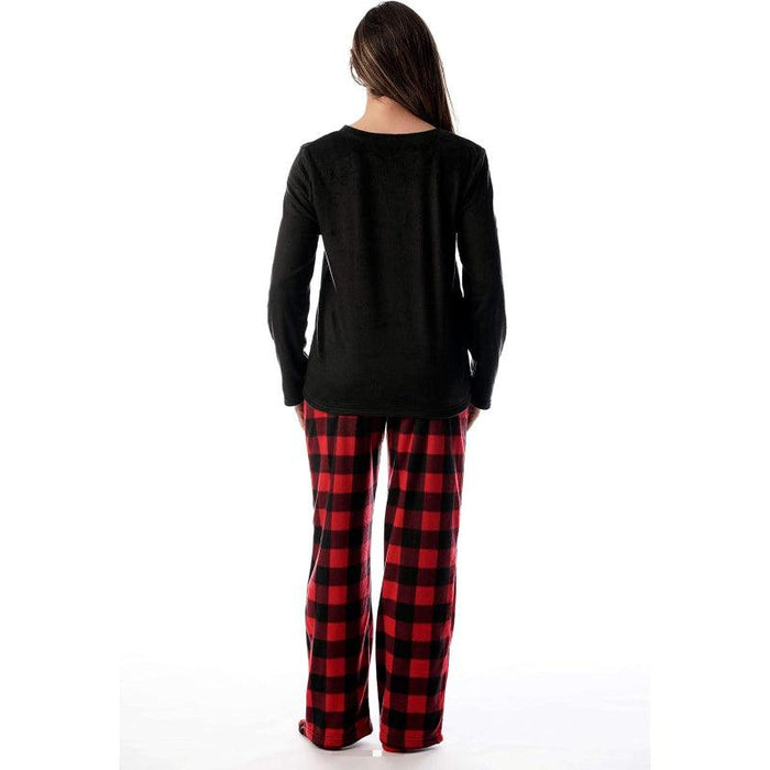 Plaid Pattern Pajama Set – Cozy Cotton Lounge Set with Matching Socks