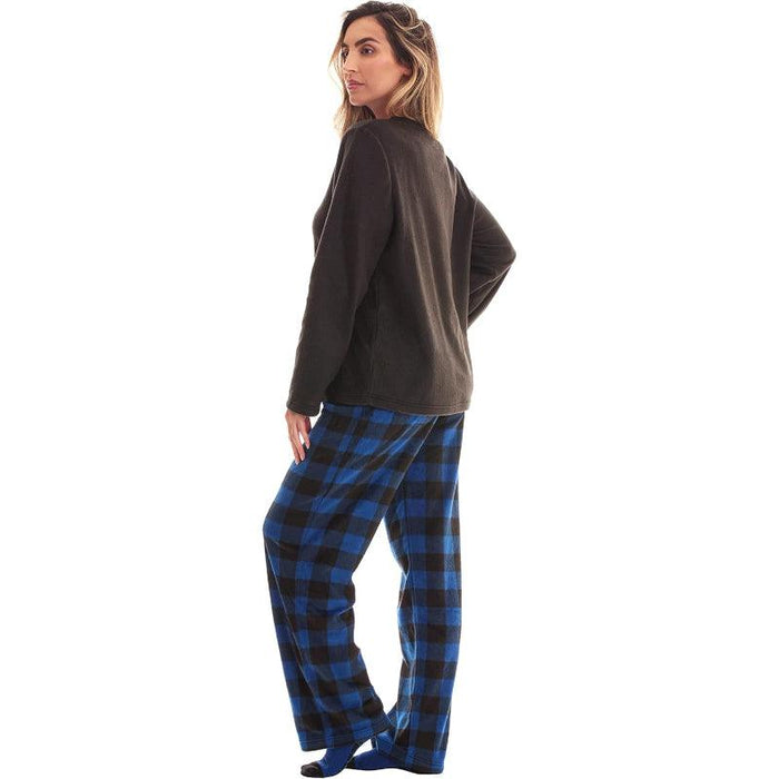 Plaid Pattern Pajama Set – Cozy Cotton Lounge Set with Matching Socks