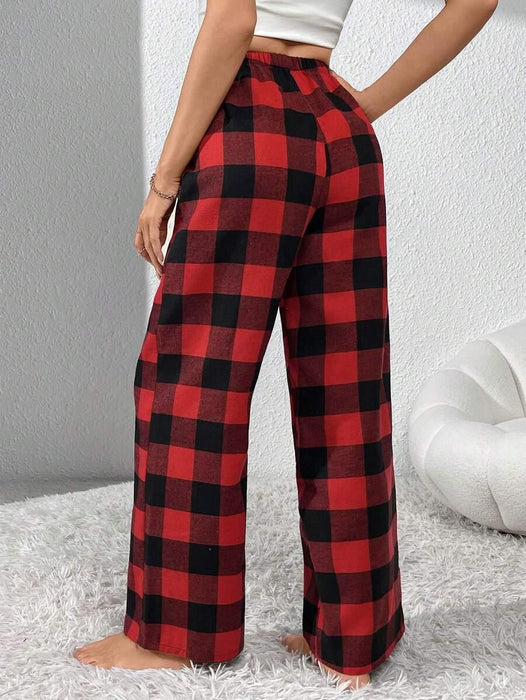 Plaid Pattern Pajama Set – Cozy Loungewear for Comfortable Relaxation
