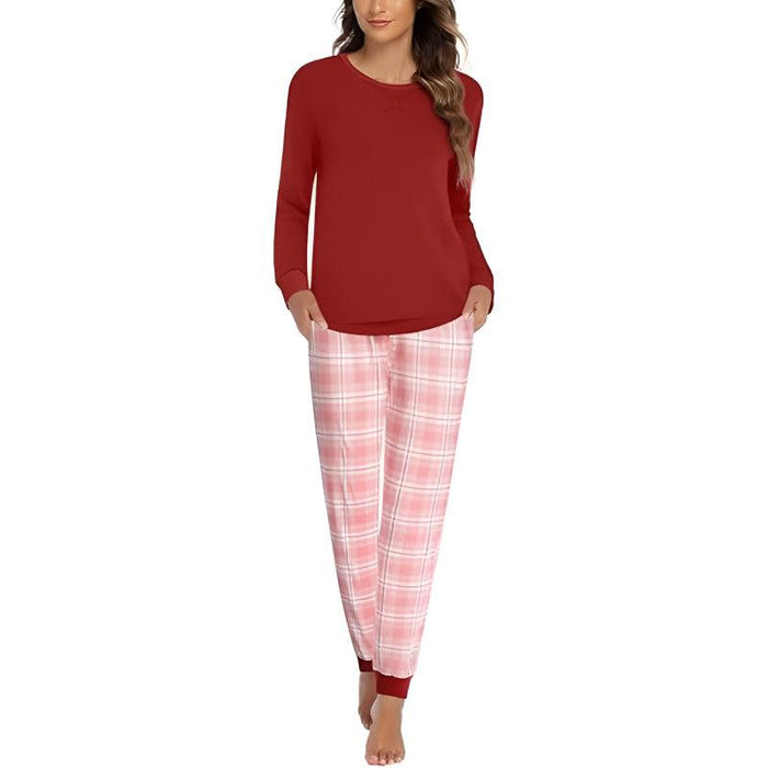 Plaid Print Pajama Set – Comfortable and Cozy Lounge Wear