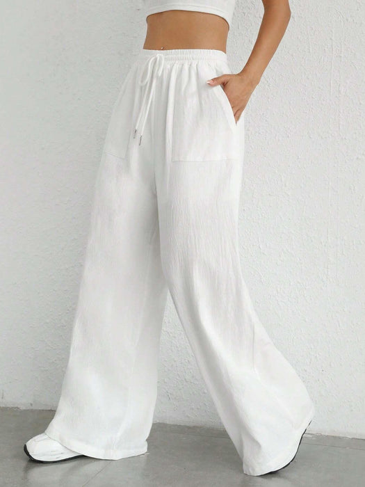 Loose Drawstring Cotton Pants - Embrace Comfort With Effortless Style