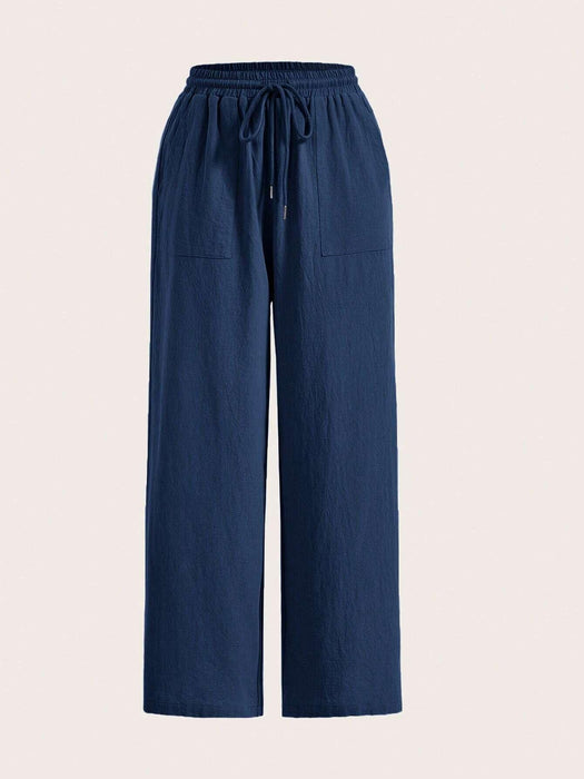Loose Drawstring Cotton Pants - Embrace Comfort With Effortless Style