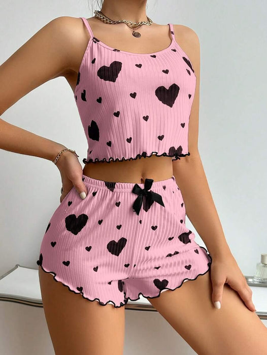 Printed Cami Shorts Set – Comfortable and Stylish Loungewear