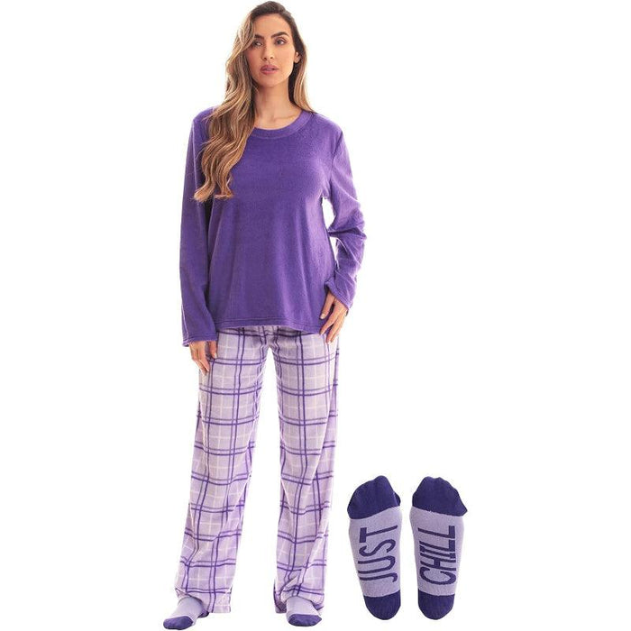 Printed Pajama Set Socks – Soft Fleece Pajama Set for Comfort