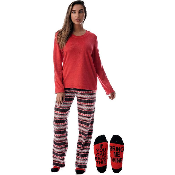 Printed Pajama Set Socks – Soft Fleece Pajama Set for Comfort