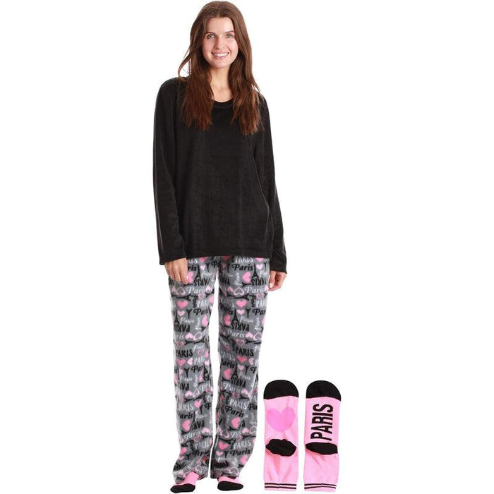 Printed Pajama Set Socks – Soft Fleece Pajama Set for Comfort