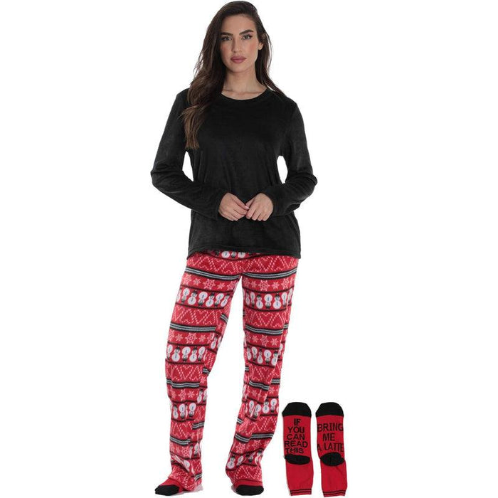 Printed Pajama Set Socks – Soft Fleece Pajama Set for Comfort
