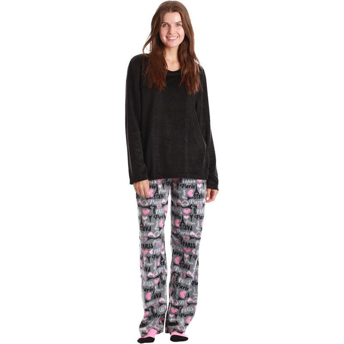 Printed Pajama Set Socks – Soft Fleece Pajama Set for Comfort