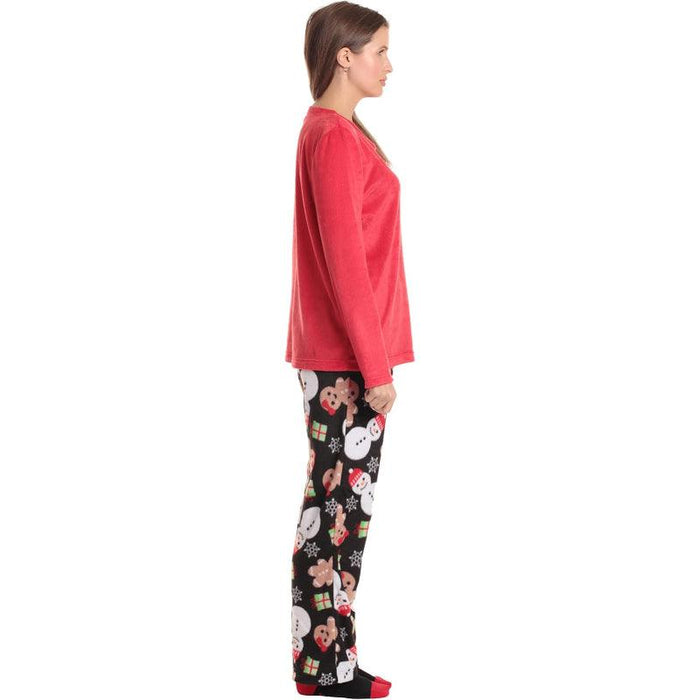 Printed Pajama Set Socks – Soft Fleece Pajama Set for Comfort