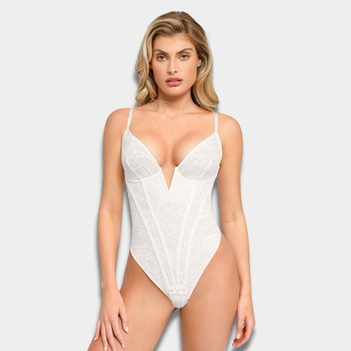 Shapewear Plunging Lace Corset – Sculpted and Supportive Shapewear