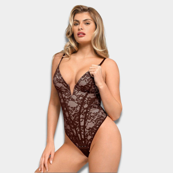 Shapewear Plunging Lace Corset – Sculpted and Supportive Shapewear