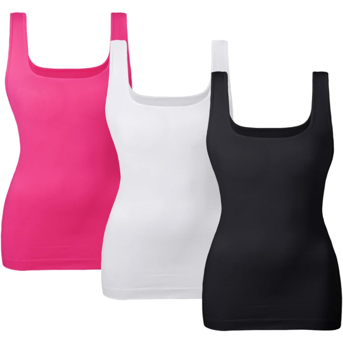 3 Pack Tummy Control Tank Top for Seamless Shaping and Support