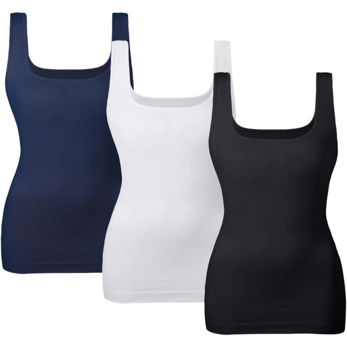 3 Pack Tummy Control Tank Top for Seamless Shaping and Support