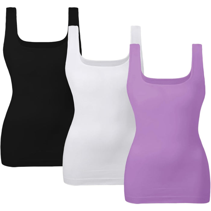 3 Pack Tummy Control Tank Top for Seamless Shaping and Support