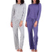 2 Pack Pajama And Long Sleeve Matching Tshirt Set - Secret Slim Wear