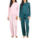 2 Pack Pajama And Long Sleeve Matching Tshirt Set - Secret Slim Wear