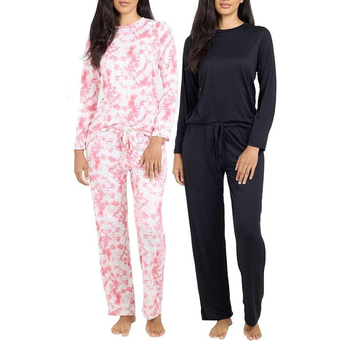 2 Pack Pajama And Long Sleeve Matching Tshirt Set - Secret Slim Wear