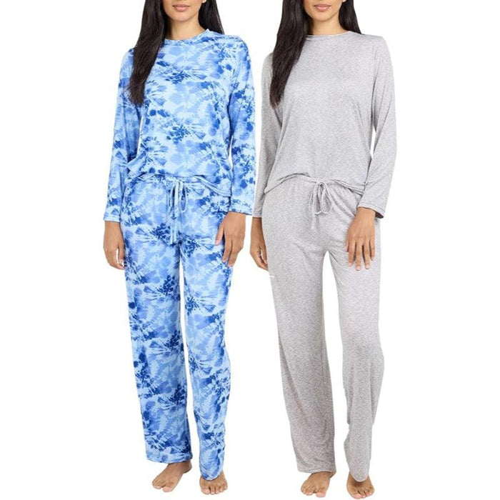 2 Pack Pajama And Long Sleeve Matching Tshirt Set - Secret Slim Wear