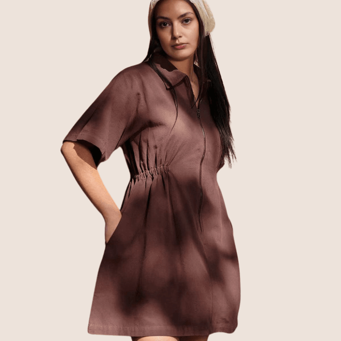 Utility Cinched Zip Dress – Stylish Comfort and Versatile Fit