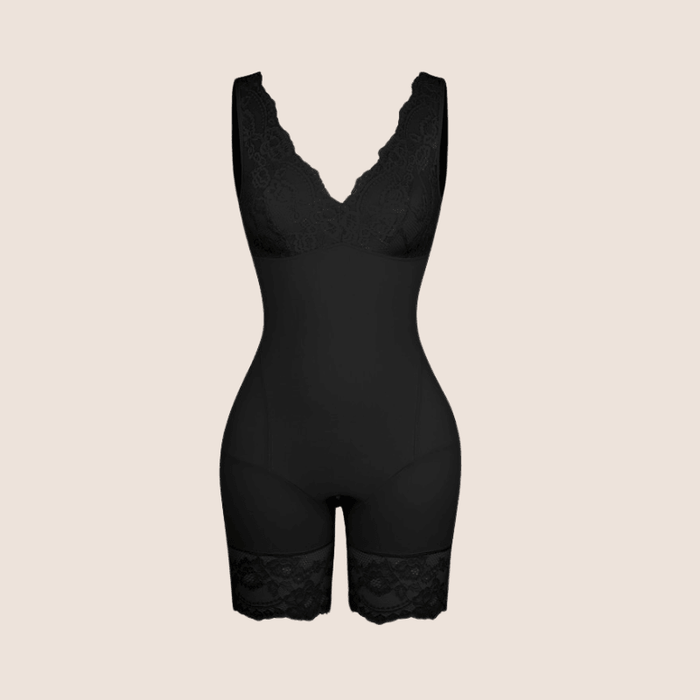 V-Neck Wide Strap Bodysuit - Seamless and Sculpting Shapewear