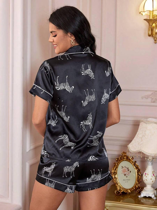 Printed Satin Pajama Set – Elegant And Comfortable Loungewear