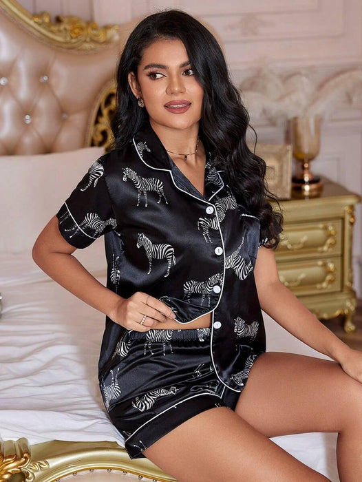 Printed Satin Pajama Set – Elegant And Comfortable Loungewear